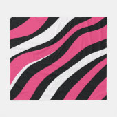 Roze en Zwarte Zebra Stripes Fleece Deken (Voorkant (Horizontaal))