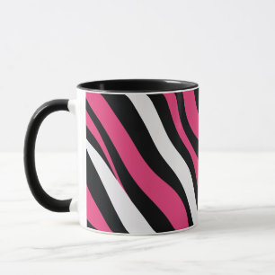 Roze en Zwarte Zebra Stripes Mok