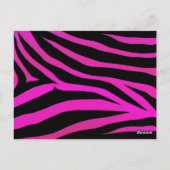 Roze en Zwarte Zebra Trouwtafel Nummer Kaart (Achterkant)