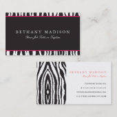 Roze en zwarte Zebra Visitekaartjes (Voorkant / Achterkant)