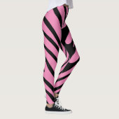 Roze en zwarte zebrastripes leggings (Rechts)