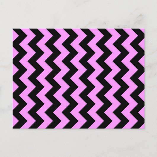 Roze en zwarte zigzag briefkaart (Voorkant)