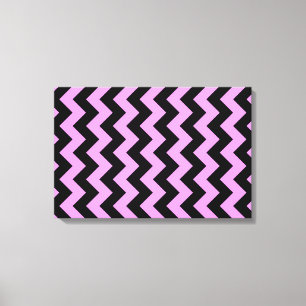 Roze en zwarte zigzag canvas afdruk