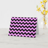Roze en zwarte zigzag kaart (Gele Bloem)