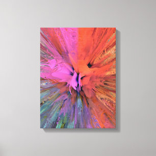 Roze Energie Vlinder Fractale Kunst Canvas Afdruk