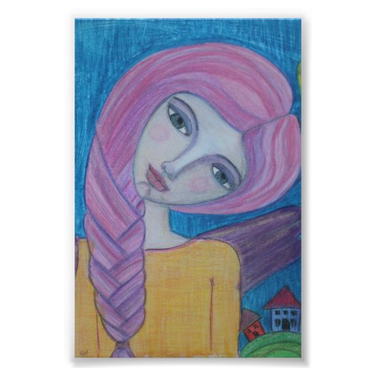 Roze engel, 4x6 druk foto afdruk (Voorkant)