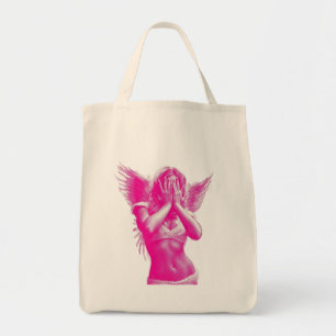 Roze Engel Esthetische Vleugels Y2K Streetwear Can Tote Bag