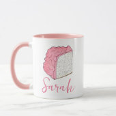 Roze Engel Eten Cake Slice Baking Gepersonaliseerd Mok (Links)