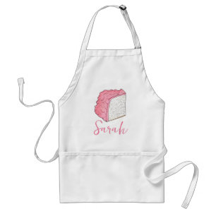 Roze Engel Eten Cake Slice Baking Gepersonaliseerd Standaard Schort