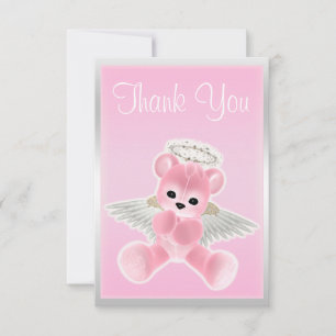 Roze Engel Teddybeer Bedankt Baby Shower