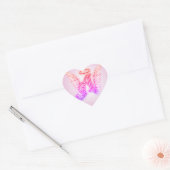 Roze Engel Vleugels Monogram Hart Sticker (Envelop)