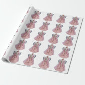 Roze engel wit inpakpapier (Uitgerold)