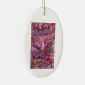 Roze engelenkankergedicht Art Custom Gift Ornament (Rechts)
