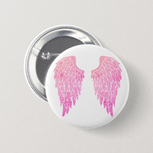  roze engelenvleugels ronde button 5,7 cm (Voorkant /achterkant)
