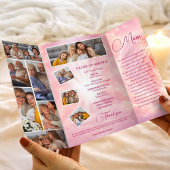 Roze Engelenvleugels Viering Leven Funeral Program Flyer