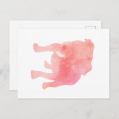 Roze Engelse Bulldog Dog Art Briefkaart (Voorkant / Achterkant)