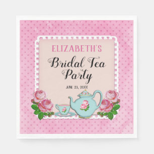 Roze Engelse Cottage Style Bridal Tea Party Shower Servetten