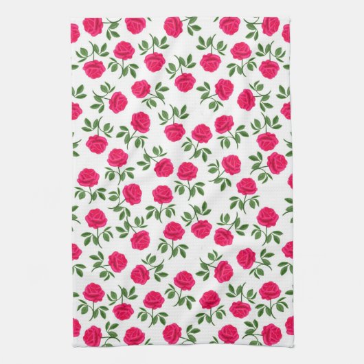 Roze Engelse thea Rozen Kitchen Towel Theedoek (Verticaal)