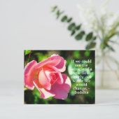 Roze Enig Roos Motivatie Citaat Briefkaart (Staand voorkant)