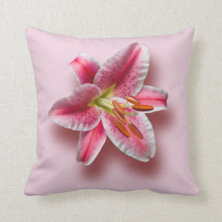 Roze Enkele Stargazer Lelie Kussen