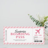 Roze Enterprise Boarding Pass Airplane Gift Ticket Kaart (Staand voorkant)