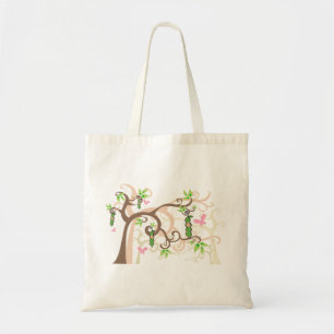 Roze Erwt in een Peul Tuin Meisje Baby Shower Tote Bag