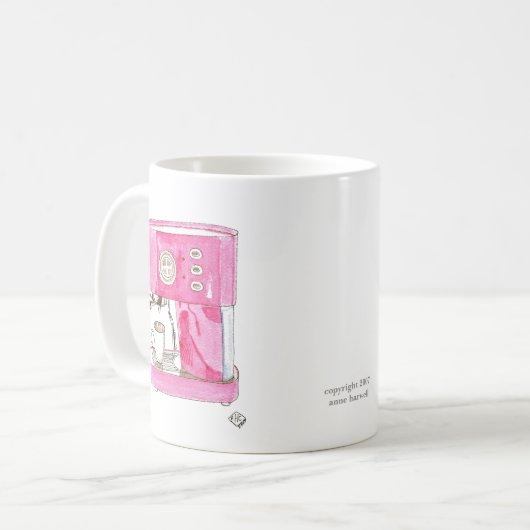 Roze Espresso Maker-Mok Koffiemok (Voorkant links)