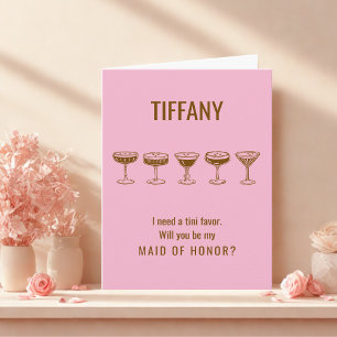 Roze Espresso Martini Wil je mijn bruidsmeisje zij