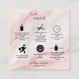Roze, esthetisch Visitekaartje Kandle Care Square