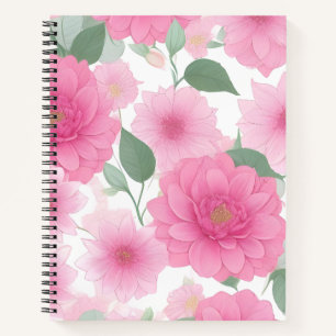 roze esthetische bloem serene bloemen charme notitieboek