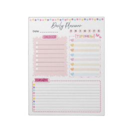 Roze esthetische dagelijkse planner notitieblok