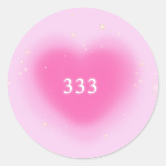  roze esthetische engel nummer 333 ronde sticker (Voorkant)