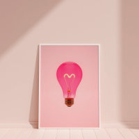 Roze esthetische gloeilamp met hartfilament
