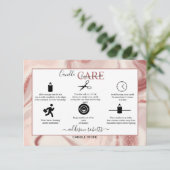 Roze esthetische kaarszorg bedankkaart (Staand voorkant)