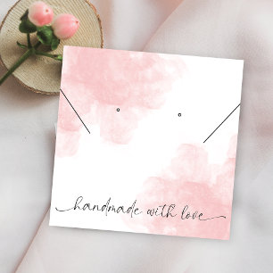 Roze esthetische Logo oormerken Ketting Vierkante Visitekaartje