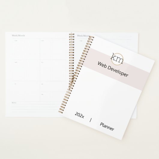 Roze Esthetische Professionele Zaken Planner (Display)