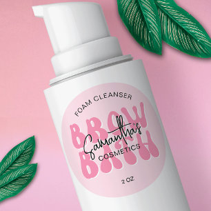 Roze Esthetische Retro Brow Bath Wenkbrauwen Shamp Ronde Sticker