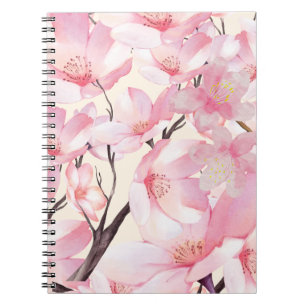 Roze Esthetische Sakura Cherry Blossom Roze Bloeme Notitieboek