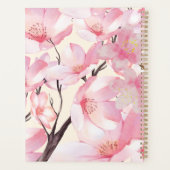 Roze Esthetische Sakura Cherry Blossom Roze Bloeme Planner (Achterkant)