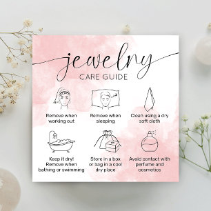 Roze esthetische Waterverf Logo juwelen Vierkante Visitekaartje