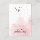 Roze esthetische Waterverf Logo juwelenvertoning Visitekaartje (Achterkant)