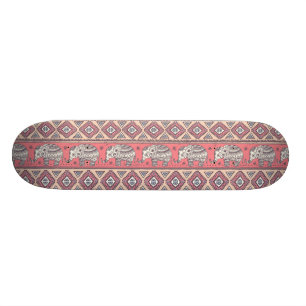 Roze etnisch olifantenpatroon skateboard