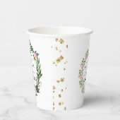 Roze Eucalyptus Bruiloftsfeest Papieren Bekers (Links)