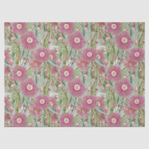 Roze eucalyptus na de regen tissuepapier