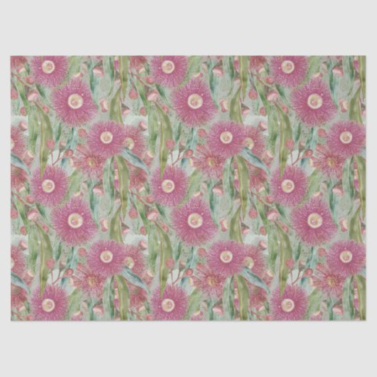 Roze eucalyptus na de regen tissuepapier (Voorkant)