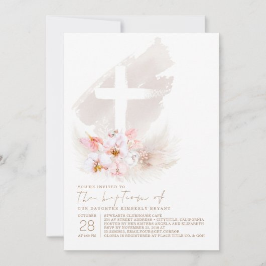 Roze, exotische gloeiende doorsnede van Pampas Gra Kaart (Voorkant)