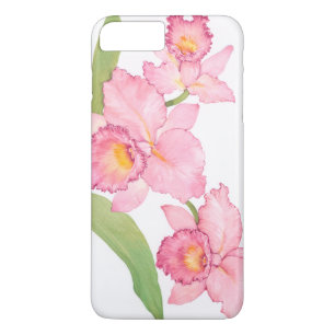 Roze exotische Waterverf Flowers iPhone 8 Plus / 7 Plus Hoesje