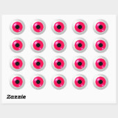 Roze Eyeball Ronde Sticker (Vel)