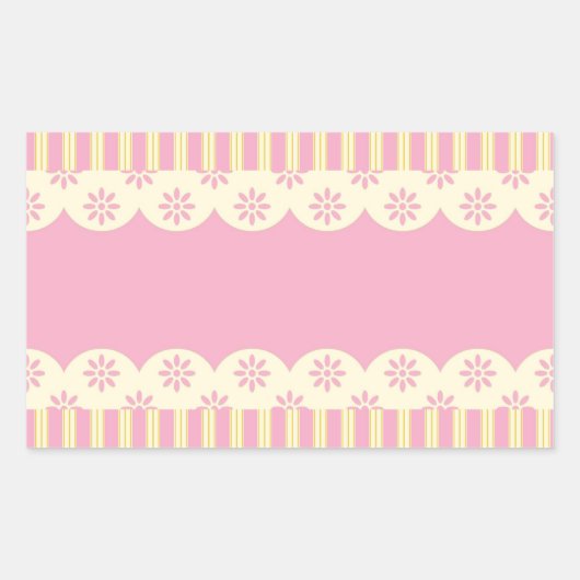 Roze Eyelet Background Rectangle Sticker (Voorkant)