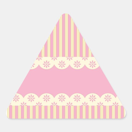 Roze Eyelet Background Triangle Sticker (Voorkant)